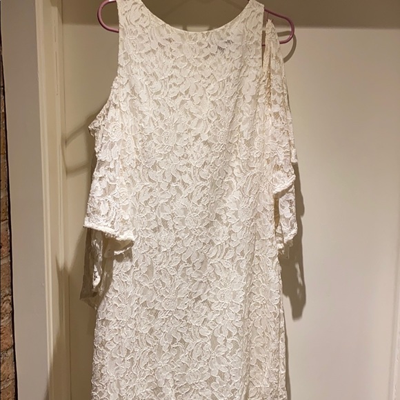 Ralph Lauren White Lace Cold Shoulder Dress - Picture 2 of 2